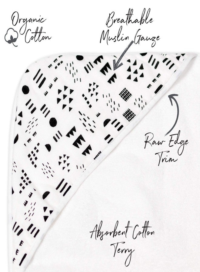 HonestBaby unisex baby 2-Pack Organic Cotton Hooded Towels Bandana, Pattern Play, One Size US - Image 2